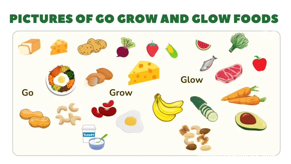 Pictures Of Go Grow And Glow Foods