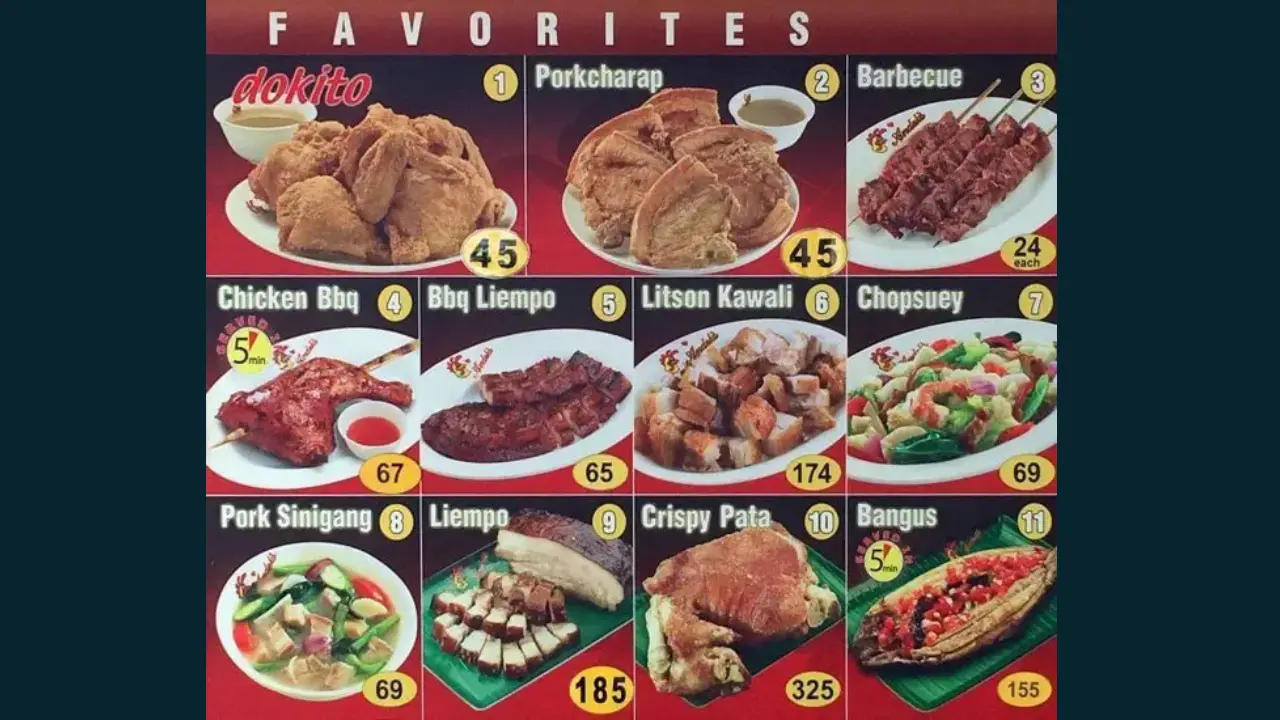 Andoks Price Menu