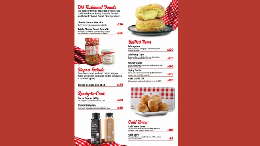 Bottled Products and Add-ons Lola Nena’s Menu Price