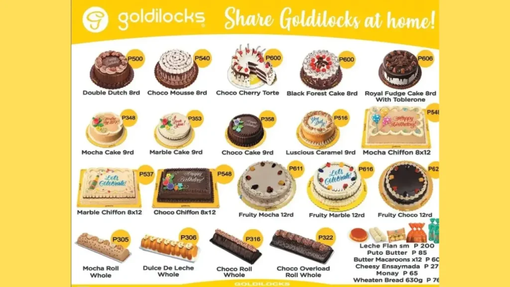 Goldilocks Roll Cakes Goldilocks Menu Price