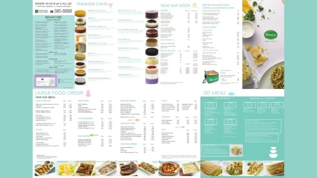 Main Course Dishes Contis Menu Price