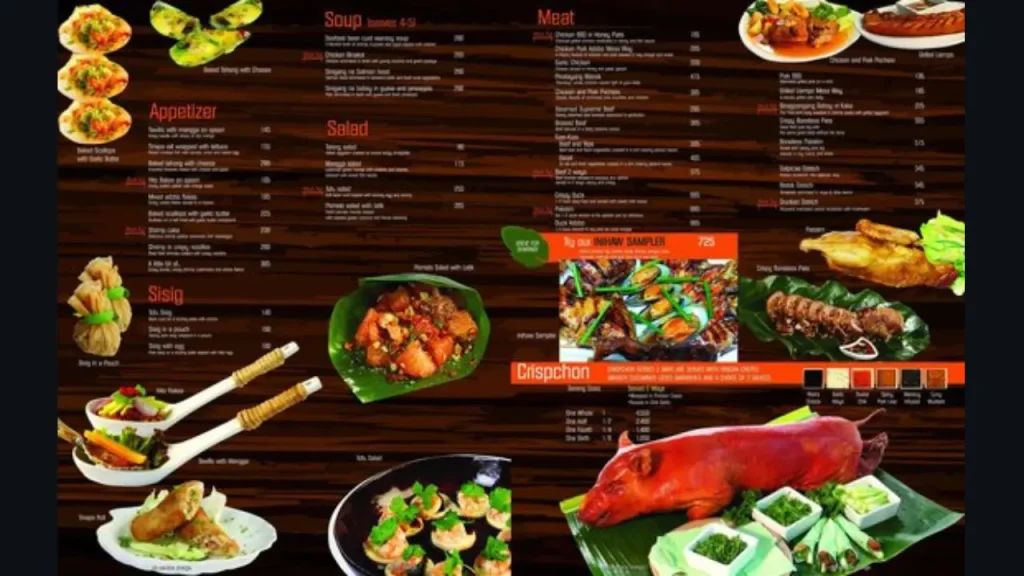 Main Dishes Mesa Menu Price