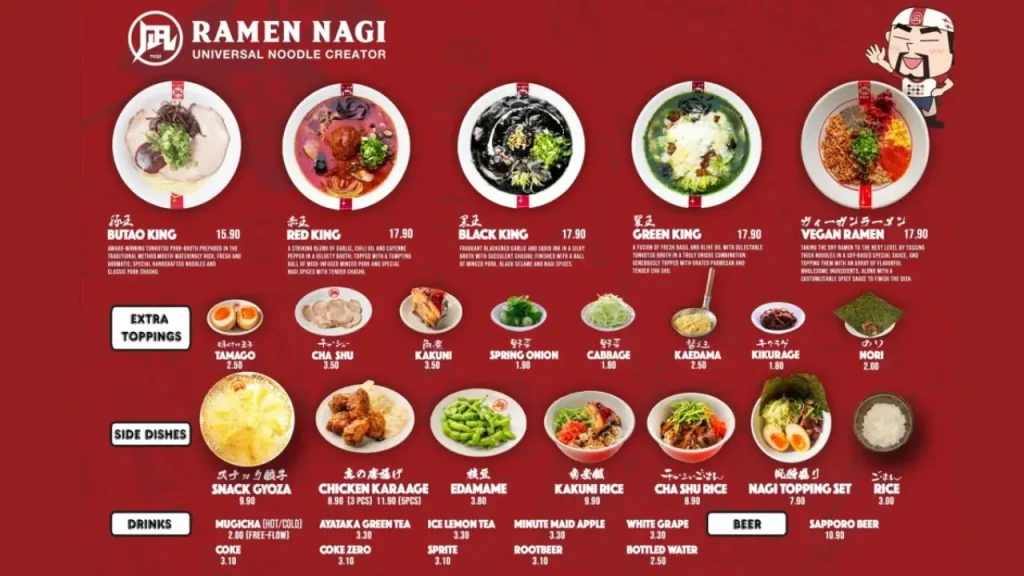 Popular Ramen Bowls Ramen Nagi Menu Price